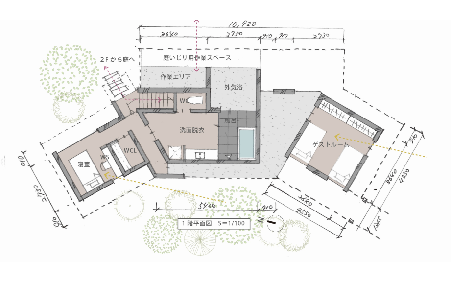 HOUSE SN 2階平面図